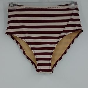 OLD NAVY NWOT burgundy & creme high waist bikini